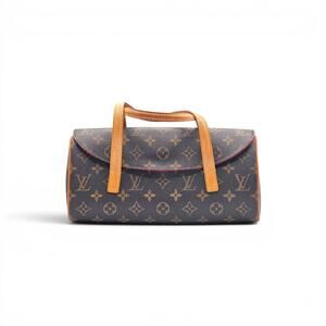 Louis Vuitton Monogram Sonatine Canvas Shoulder Bag Handbag Brown